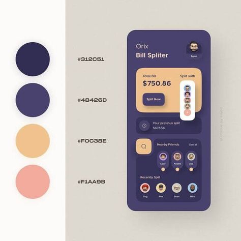 25+ Beautiful Mobile Apps Color Palettes - Webgyaani การออกแบบ Ui Ux, To Do App, Web Design Color, Ux Design Mobile, Ui Color, App Design Layout, Ui Design Trends, Website Color Palette, Color Design Inspiration