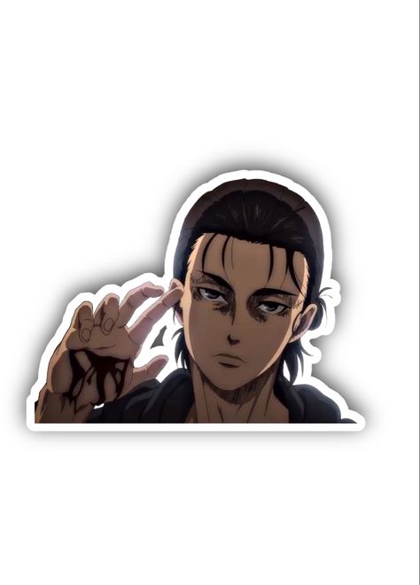 Eren Yeager Stickers Printable, Eren Sticker, Attack On Titan Stickers, Anime Peeker, Libro Gravity Falls, Phone Cover Stickers, Tshirt Printing Business, Face Art Drawing, Math Design