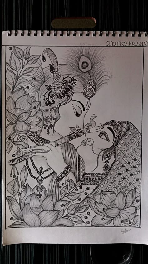 Radha Krishna Mandala Art, Krishna Mandala Art, Krishna Mandala, Buddha Art Drawing, Pen Art Work, Easy Mandala Drawing, Boho Art Drawings, Color Drawing Art, Pencil Sketch Images