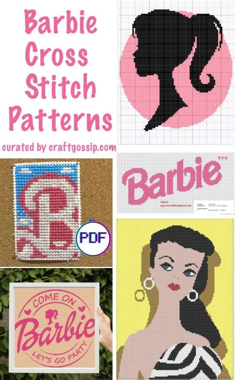 Barbie Crochet Graph, Cross Stitch Barbie, Barbie Cross Stitch, Barbie Cross Stitch Pattern, Barbie Alpha Pattern, C2c Barbie Blanket, Diy Embroidery Projects, Free Cross Stitch Designs, Candles Diy