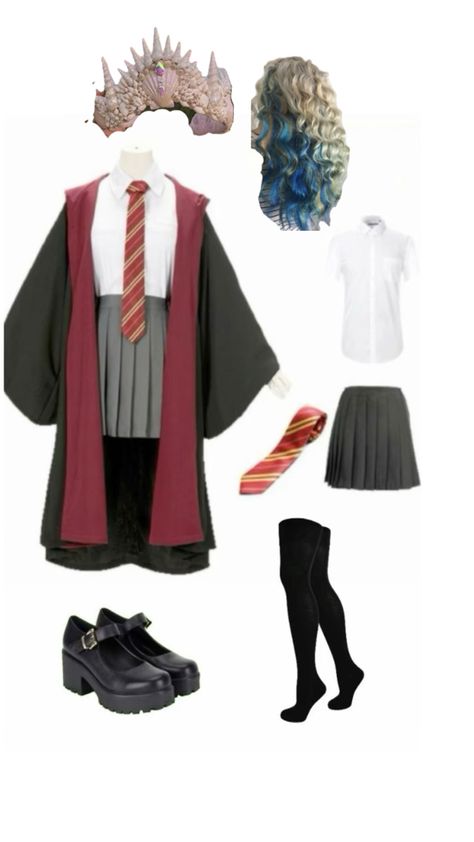 Hermione Granger Outfits Hogwarts, Harry Potter Halloween Outfit, Harry Potter Clothes Gryffindor, Griffindor Outfits Uniform, Harry Potter Clothes Aesthetic, Harry Potter Style Outfits, Harry Potter Disfraz, Hogwarts Aesthetic Outfits, Hogwarts Outfits Gryffindor