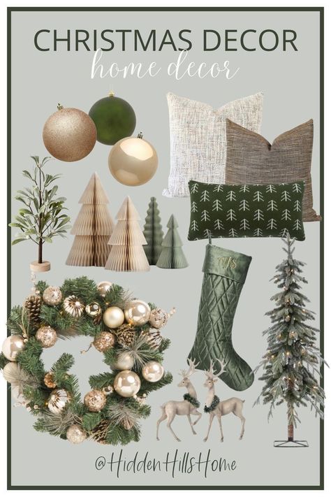 Green White And Bronze Christmas Tree, Christmas Decor Ideas White And Gold And Green, Champagne Gold And Green Christmas Tree, Green Neutral Christmas Tree, Sage Green White And Gold Christmas Tree, Light Green And Gold Christmas Decor, Christmas Green And Gold Decor, Green And Bronze Christmas Decor, Green And White Themed Christmas Tree