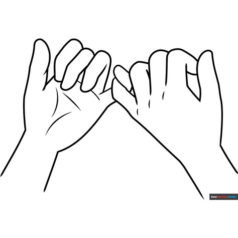 Free Pinky Promise Coloring Page for Kids Pinky Promise Drawing Easy, Pinky Promise Drawing, Promise Drawing, Pinkie Promise, Free Printable Coloring Sheets, Drawing Guides, Heart Coloring Pages, Computer Basic, Silly Goofy