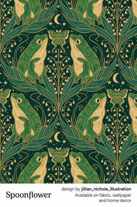 Perfect for making any room feel like a work of art, this nouveau nature wallpaper design will transform your space. Botanical beauty meets Art Nouveau elegance with this elegant pattern design available on 30 different fabrics and six wallpapers. Art Nouveau Textiles, Textiles Architecture, Art Nouveau Nature, Botanical Interior Design, Elegant Pattern Design, Art Nouveau Motif, Mystic Wallpaper, Art Nouveau Floral Pattern, Art Nouveau Modern