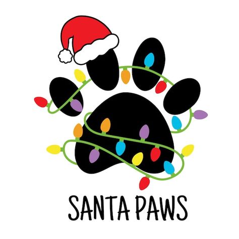 Vector santa paws. christmas tree in sha... | Premium Vector #Freepik #vector #christmas-cat #winter-card #christmas-decoration #merry Merry Christmas With Dogs, Christmas Dog Drawing Easy, Winter Dog Aesthetic, Christmas Dog Drawing, Christmas T Shirt Ideas, Merry Christmas Cats, Dogs Drawing, Cat Christmas Cards, Cat Winter