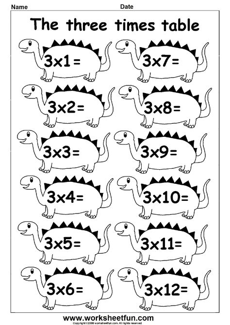 Fun Times Table Worksheets - 4 Worksheets Maths Times Tables, Times Tables Worksheets, Table Worksheet, Multiplication Times Tables, Math Sheets, Kindergarten Skills, Multiplication Worksheets, Math Multiplication, Printable Math Worksheets