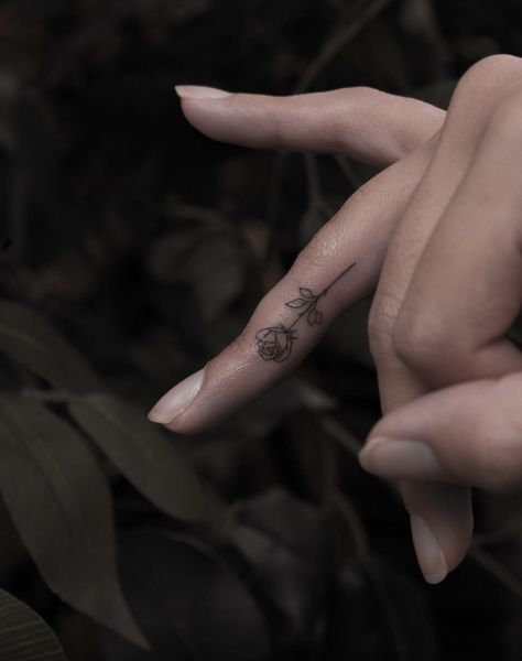 Finger Tattoo Ideas, Finger Tattoo, Small Rose, Small Tattoo, Finger Tattoos, Tattoo Ideas, Tattoo Designs, For Women, Tattoos