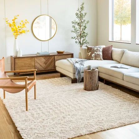 Dakota Fields Southwestern Cream/Beige Area Rug | Wayfair Sala Vintage, Beige Couch, Apartment Decoration, Southwestern Area Rugs, Inspire Me Home Decor, Moroccan Area Rug, Home Modern, Decoration Inspiration, Shag Area Rug