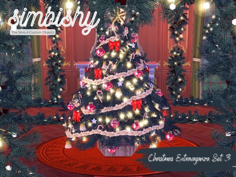 Ts4 Christmas Cc, Sims 4 Christmas Tree, Sim4 Furniture, Sims 4 Christmas Cc, Sims 4 Seasons, Christmas Yule Log, Christmas Extravaganza, Christmas Poses, Sims Inspiration