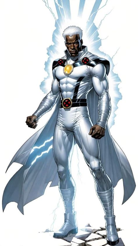 Black Superhero Design Male, Black Comic Characters, Power Man Marvel, African Superhero, New Superheroes, Male Art Men, Storm Marvel, Black Power Art, Marvel Character Design