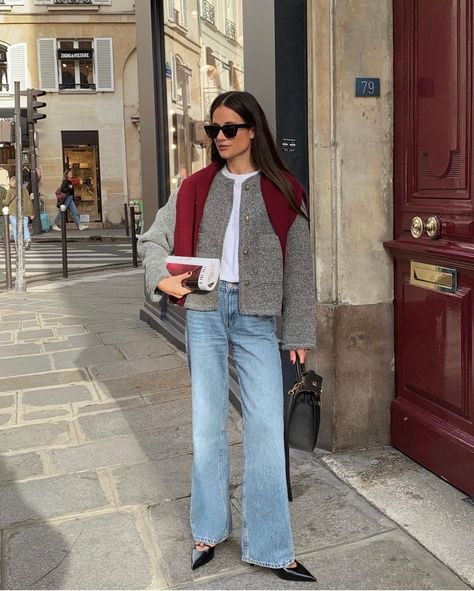 5 Dated French Trends French Women Are Skipping in 2024 | Who What Wear UK French Inspired Fall Outfits, French Cardigan Outfit, French Girl Aesthetic Winter, Austrian Fashion Vienna, French Winter Outfits Parisian Chic, Parisian Street Style 2024, French Fashion 2024, French Street Style Winter, French Street Style Parisians