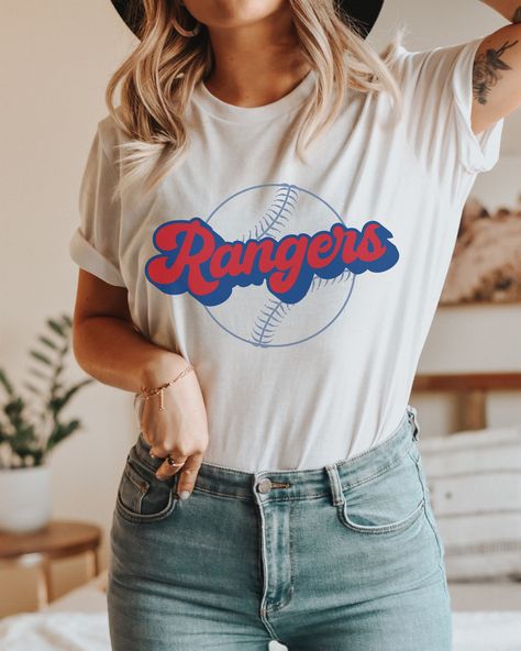 Rangers Outfit Women, Texas Rangers Outfit Women, Texas Rangers Outfit, Texas Rangers Shirts, Nyc Clothes, Rangers Shirt, Texas Baseball, Team Mom, Outfit Women