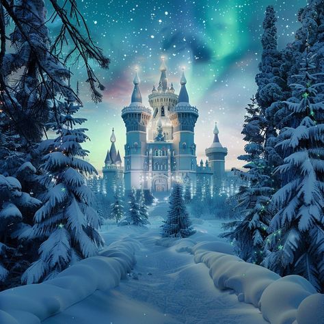 "Enchanted Winter Castle: A #magical castle illuminated under the night #sky, surrounded by a serene #snowy forest landscape. #enchanted #winter #castle #snow #forest #aiart #aiphoto #stockcake ⬇️ Download and 📝 Prompt 👉 https://stockcake.com/i/enchanted-winter-castle_794520_311573" Castle Snow, Enchanted Castles, Winter Castle, Snow Castle, Magical Castle, Snow Forest, Moonlit Sky, Snowy Forest, Forest Path