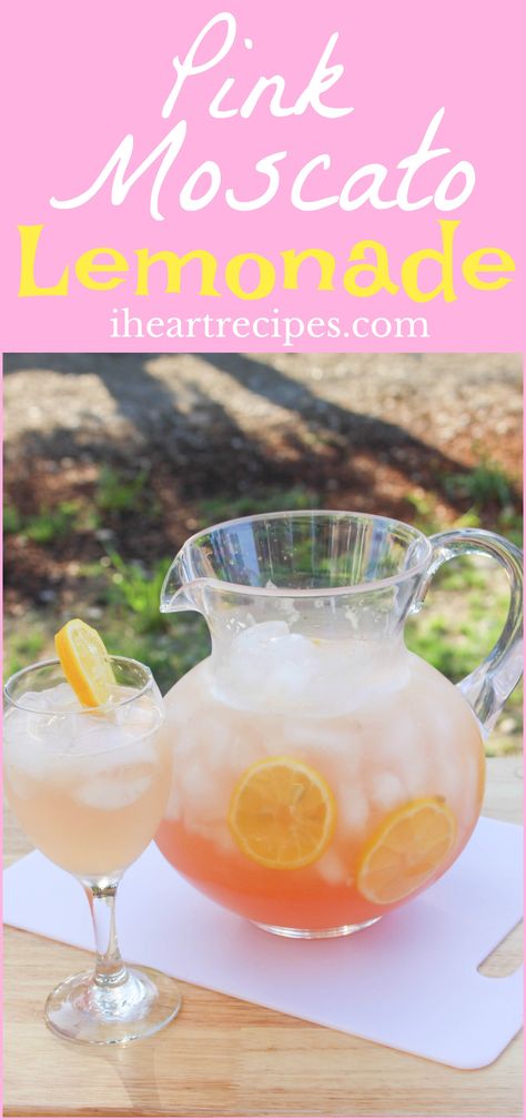 Pink Moscato Lemonade | I Heart Recipes Moscato Lemonade, Almond Cupcakes, I Heart Recipes, Pink Moscato, Heart Recipes, Moonshine Recipes, Southern Recipes Soul Food, Lemonade Recipe, Watermelon Lemonade