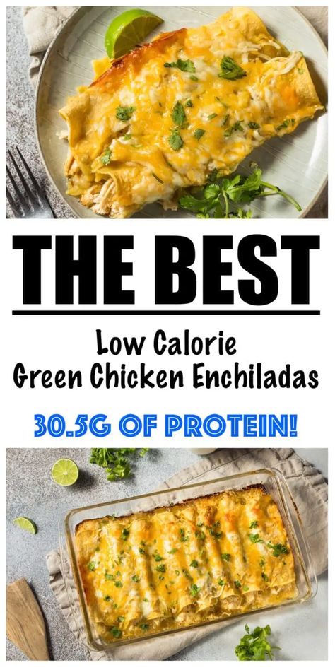 Low Calorie Chicken Enchiladas, Healthy Enchilada Recipe, Green Enchiladas, Healthy Chicken Enchiladas, Green Chicken Enchiladas, Golo Recipes, Enchiladas Healthy, Low Calorie Chicken, Meal Prep Tips