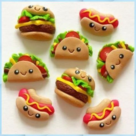 Polymer Clay Food Earrings, Fimo Kawaii, Polymer Clay Food, Clay Crafts For Kids, Jewelry Polymer Clay, Polymer Clay Kawaii, Clay Magnets, Clay Diy Projects, Tanah Liat