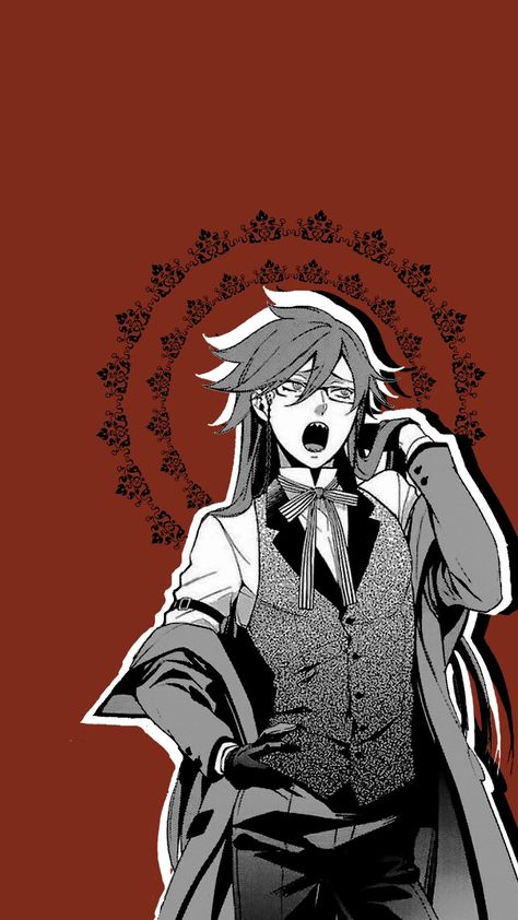 grell sutcliff, shinigami, black butler, kuroshitsuji, yana toboso, art, aesthetic, wallpaper Black Butler Aesthetic Wallpaper, Grell Sutcliff Aesthetic, Black Butler Wallpaper Aesthetic, Grell Wallpaper, Grell Sutcliff Wallpaper, Phone Backround, Black Butler Wallpaper, Yana Toboso, Themed Icons