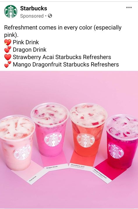 Starbucks Ads, Starbucks Advertising, Facebook Ads Examples, Retargeting Ads, Strawberry Acai, Strawberry Drinks, Graphic Design Marketing, Social Media Ads, Starbucks Refreshers