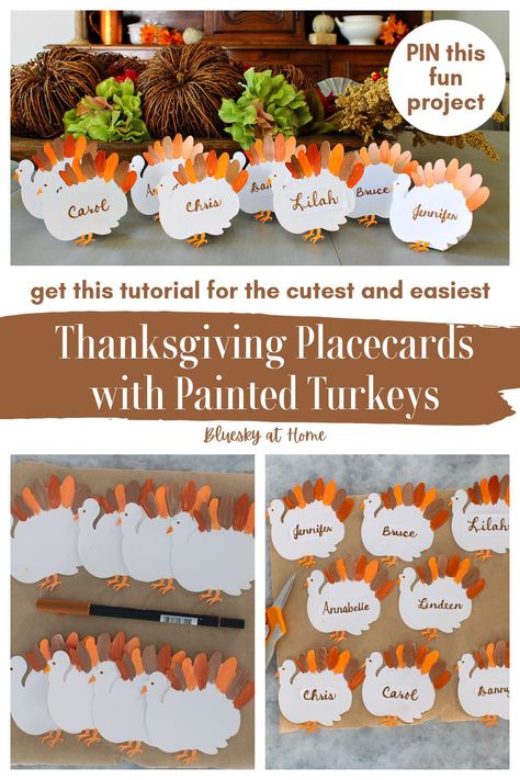 Transform your Thanksgiving table setting with whimsical turkey-themed place cards! This comprehensive guide provides all the inspiration you need to craft beautiful, custom cards that reflect your festive spirit and bring joy to your celebration. Get ready to impress your family and friends. Read this project and craft memorable place cards. Thanksgiving Name Cards Diy, Thanksgiving Name Place Cards For Kids To Make, Thanksgiving Table Name Cards Kids Diy, Thanksgiving Name Place Cards Diy Kids Easy, Thanksgiving Seating Cards, Thanksgiving Place Cards Cricut, Thanksgiving Name Craft, Diy Thanksgiving Place Cards, Cricut Thanksgiving Place Cards