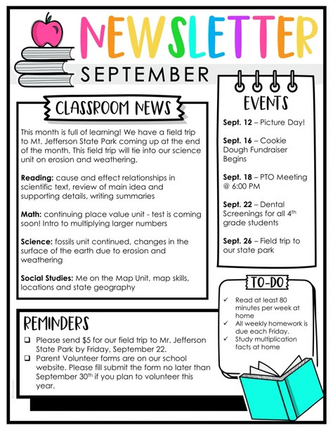 Weekly Update Template, Kindergarten Newsletter Ideas, Weekly Updates For Parents, Preschool Newsletter Ideas, Parent Newsletter Ideas, Weekly Letter To Parents Template, Fun Newsletter Ideas, No Prep Elementary Games, Connect 4 Classroom Management