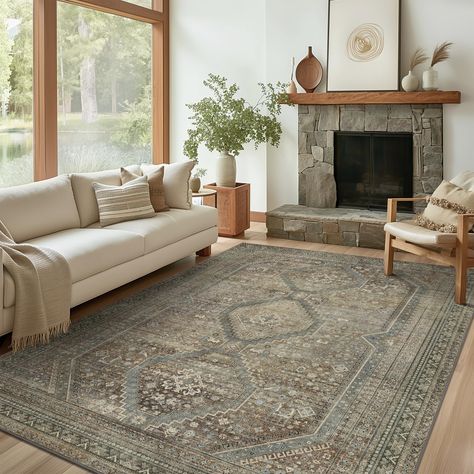 PRICES MAY VARY. Well Designed: This area rug cleverly blends the opulence and sophistication inherent in Vintage aesthetics. The intricate patterns are paired with sage create a captivating visual spectacle. The blend of classic, modern, bohemian, faded and more styles of the sage rug is masterfully embodied in this rug with high-quality soft fibers. Machine Washable & Easy Care: Our rug is designed for utmost convenience, being fully machine washable for easy maintenance. In daily care, a simp Aesthetic Boho, Bookshelf Storage, Stylish Aesthetic, Closet Decor, Vintage Aesthetics, Dining Room Home Office, Rugs For Living Room, Compact Living, Rug 8x10