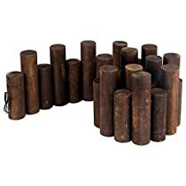 Check this out! Log Roll Edging, Wood Landscape Edging, Plastic Landscape Edging, Steel Edging Landscape, Short Fence, Burnt Wood Finish, Fence Border, Lawn Borders, Tree Fence