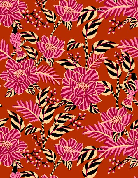 Fall Floral Print, Farm Rio Pattern, Farm Rio Prints, Farm Rio Wallpaper, Flowers Pattern Illustration, Rio Aesthetic, Farm Wallpaper, Digital Pattern Design, Fall 23