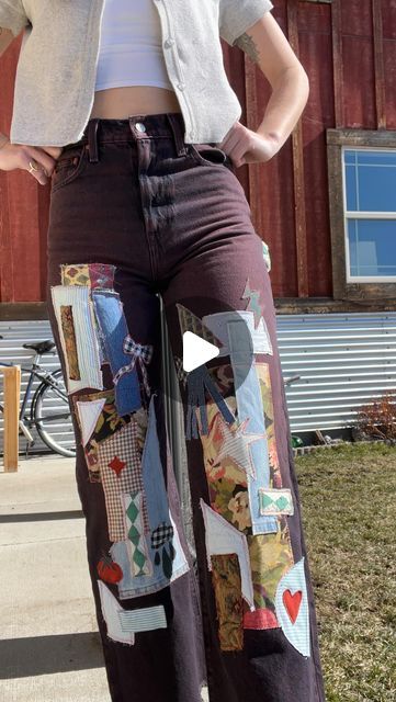 Closet Refresh, Reckless Abandon, Patchwork Pants, Blank Slate, Repurposed Clothing, Life Itself, Fun Pants, March 7, Red Hat