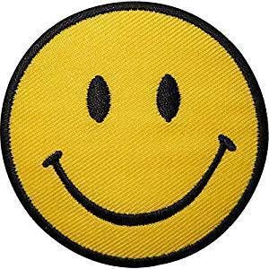 Patch Clothes, Circle Symbol, Yellow Smiley Face, Face Patches, Iron On Embroidered Patches, Cool Patches, Sew On Patch, Smiley Faces, Applique Embroidery