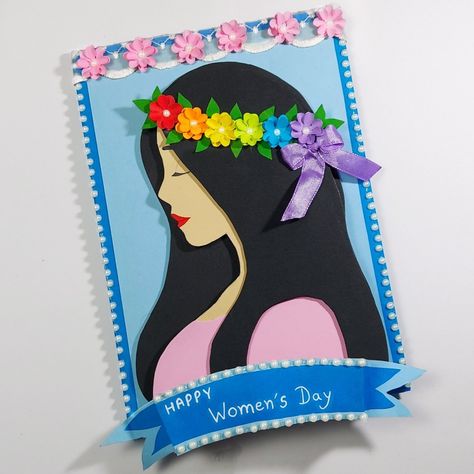 Happy Women's Day Card, Paper Card Ideas, Birthday Card For Sister, Cards For Mom, Women's Day Cards, Diy Father's Day Crafts, Card For Sister, Handmade Greeting Card Designs, Female Sleeve