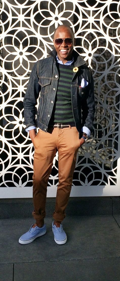 "abhor the idea"          -  of being the exception -    Denim Jacket - @Levi Shaffer  Button Down Shirt - @J.Crew  Striped Merino Sweater - @H&M  Chinos - @Zara Men  Chambray CVO's - @Sperry Top-Sider  Pocket Square - @TommyHiliger  Flower Lapel - @hook + ALBERT  Canvas Belt - @J.Crew Sperry Top Sider Outfit Men, Sperry Top Sider Outfit, Top Sider Outfit, Authentic Happiness, Preppy Man, Guy Fashion, Zara Men, Flower Lapel, Preppy Mens Fashion