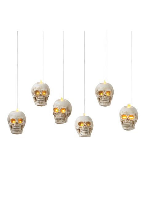 Hanging Skulls, Resin Hanging, Skull Hanging, Skull Light, Skull Candle, Feather Tree, Halloween Candles, Gerson, Halloween Lights