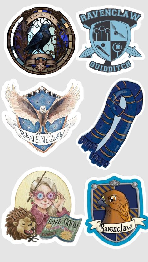 Stikers Ravenclaw Harry Potter #harrypotter #ravenclaw #lunalovegood #hogwarts #hogwartshouse Ravenclaw Banner, Harry Potter Houses Traits, Harry Potter Sticker, Ravenclaw Harry Potter, Stickers Harry Potter, Harry Potter Planner, Bujo Stickers, Harry Potter Stickers, Journal Stuff