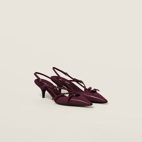 Miu Miu Heels, Burgundy Heels, Luxury Lifestyle Women, Miu Miu Shoes, Red Heels, Slingbacks, Sand Beige, Rubber Heels, Leather Pumps