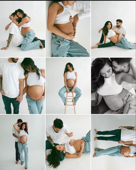 Vom Avea Un Copil, Maternity Shoot Outfit, Studio Maternity Shoot, Baby Bump Photoshoot, Maternity Studio Photoshoot, Studio Maternity Photos, Maternity Photography Poses Outdoors, Baby Announcement Photoshoot, Pregnancy Belly Photos