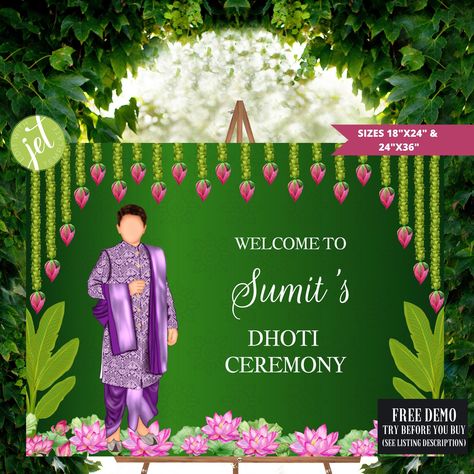 Dhoti Ceremony Sign, Hindu Dhoti Ceremony, South Indian Dhoti Ceremony Signs, Tamil Dhoti Ceremony, Veshti Ceremony Sign, Dhoti Ceremony Dhoti Ceremony Invitation, Dhoti Ceremony, Thread Ceremony, Engagement Signs, Ceremony Invitation, Ceremony Sign, Indian Wedding Couple, Ceremony Signs, Reception Signs