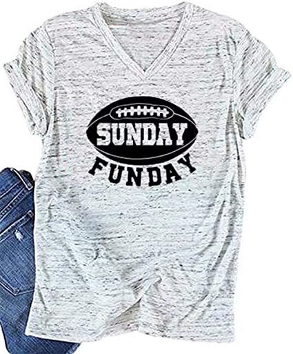 Amazon.com: Women Sunday Funday Football Sport T-Shirt Short Sleeve Casual Letter Print Shirt Top : Clothing, Shoes & Jewelry Striped Harem Pants, Sunday Football, Women Football, Graphic Print Shirt, Top Clothing, Tshirt Fashion, T Shirt Image, Game Day Shirts, Clothing Retail