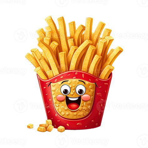 Delicious French Fries Clipart. Crispy Fast Food Illustration for Snack Menus. Generative AI French Fries Illustration, French Fries Clipart, Chips Drawing, Fries Clipart, Fast Food Illustration, Abc Design, Cartoon Food, Loaded Fries, Food Cartoon