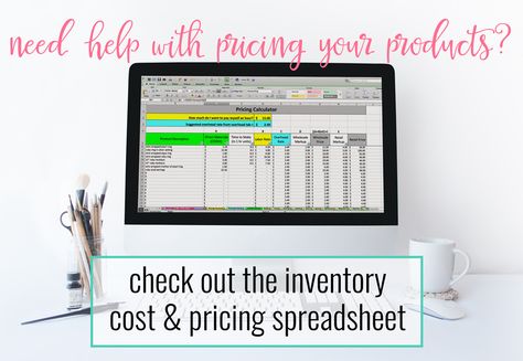 pricing spreadsheet by paper + spark Small Business Inventory, Pricing Formula, Tracking Template, Business Inventory, Tracking Expenses, Small Business Management, Inventory Tracking, Pricing Templates, Cost Of Goods Sold