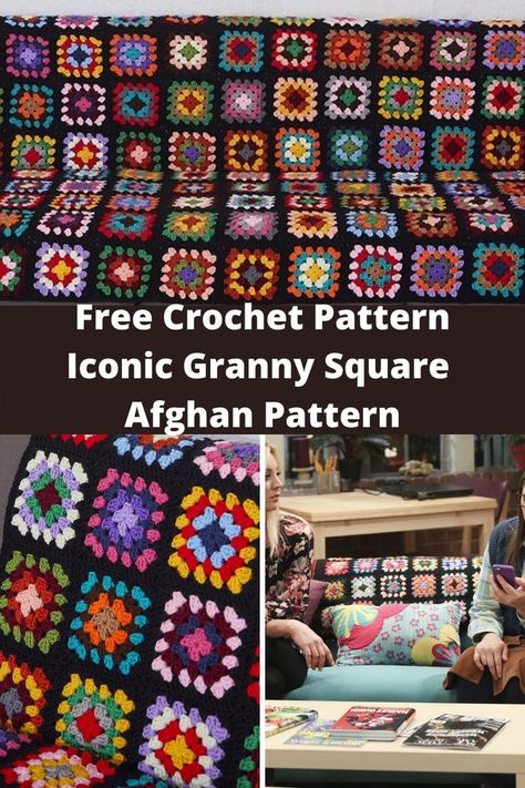 Crochet Granny Square Top, Square Couch, Granny Square Top, Granny Square Pattern Free, Granny Square Quilt, Granny Square Projects, Crochet Free Patterns, Crochet Knit Blanket, Crochet Afghan Patterns Free