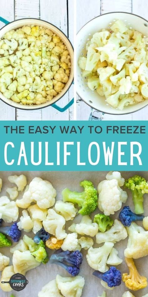 Vegetable Freezing, Freezing Cauliflower, Freeze Cauliflower, Cauliflower Patties, Pickled Cauliflower, Freezing Vegetables, Kitchen Skills, Filling Food, Cauliflower Bites