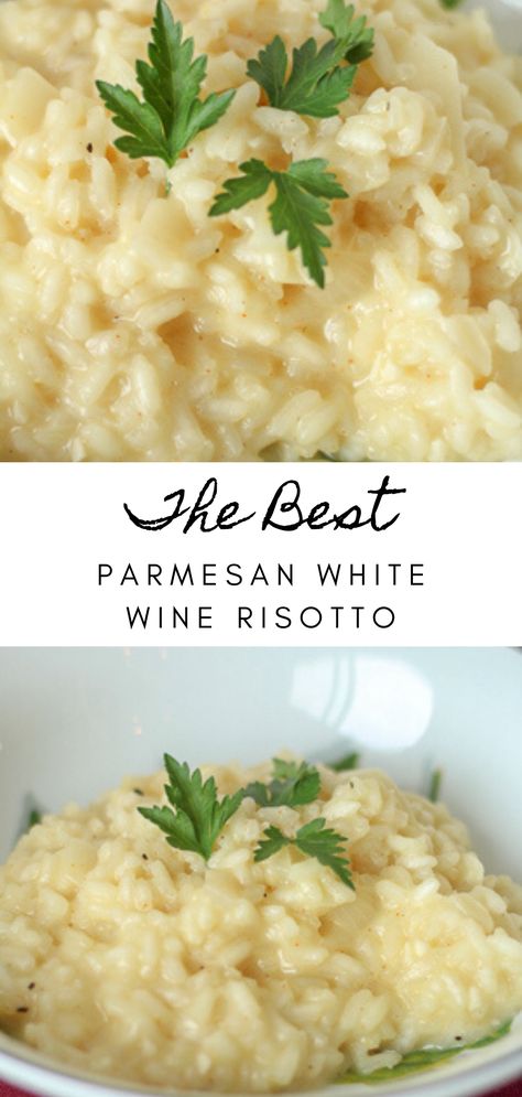 Easy Parmesan Risotto, White Wine Risotto, Cheesy Risotto, Wine Risotto, Easy Risotto, Risotto Recipes Easy, Best Risotto, Parmesan Risotto, Rustic Recipes