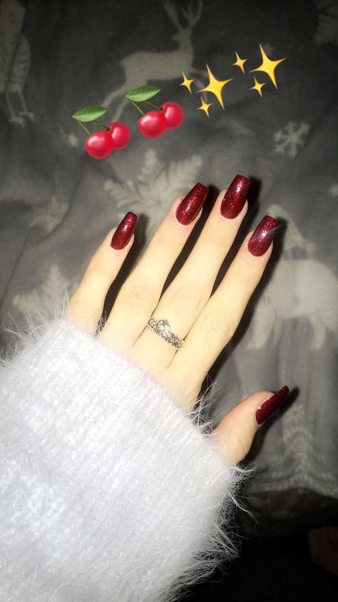 Nails Thanksgiving, Nail Diamond, Red Nails Glitter, Coffin Acrylics, Red Acrylic Nails, Acrylic Design, Nails Winter, Acrylic Coffin, Thanksgiving Nails