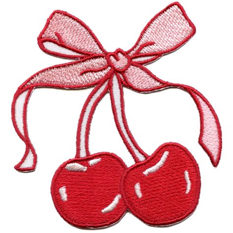 Patch Measures Approximately: 2.8" Wide X 3.25 " Tall Type: Embroidered Iron On Ready Add some fruity fun to your wardrobe with the Ribbon Cherries Patch! This embroidered iron-on patch is perfect for adding a playful touch to jackets, bags, or hats. No sewing is required! Just iron on and show off your unique style. (Patch only, clothing not included) Cloth Patches, Sew On Patch, Cute Patches For Jackets, Senior Patches For Jackets, Sewn On Patches, Cute Embroidery Patches, Patches For Jackets, Iron Patches, Patches For Senior Jackets