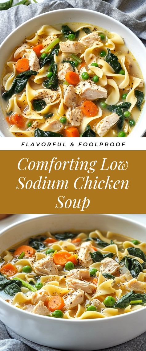 Image for Comforting Low Sodium Chicken Soup Heart Healthy Chicken Noodle Soup, Low Sodium Chicken Soup Recipes, Soup When You Are Sick, Heart Healthy Soup Recipes Low Sodium, Low Sodium Dinner Ideas, Best Soup For Sickness, Low Sodium Chicken Soup, Low Sodium Soup Recipe, Soup For When Your Sick