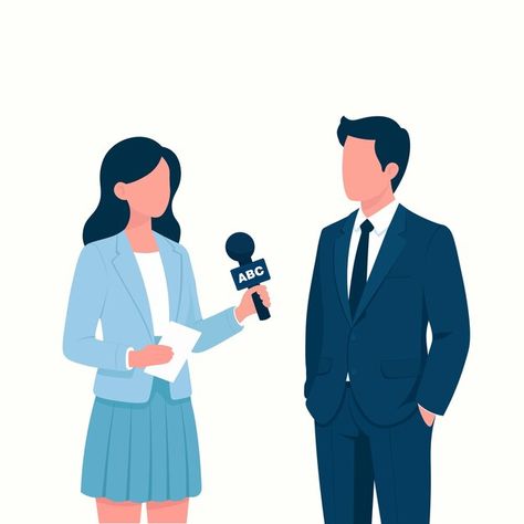 Woman journalist interviewing with the p... | Premium Vector #Freepik #vector Journalist Drawing, Journalist Illustration, Interview Illustration, Interview Picture, The Politician, Men Logo, Man Illustration, Cartoon Photo, Logo Psd