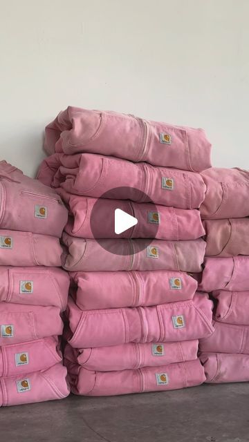 Aged Ivy on Instagram: "Pink Carhartt Jacket Collection 🎀

Behind the scenes of getting ready for this weeks drop. It’s been very hard to keep this one a secret. 

Very limited drop of jackets releasing this Thursday, October 17th @ 12PM CT." Pink Carhart Jacket, Pink Carhartt Jacket, Pink Carhartt, Jacket Collection, Carhartt Jacket, Upcycled Fashion, Getting Ready, Ivy, Behind The Scenes