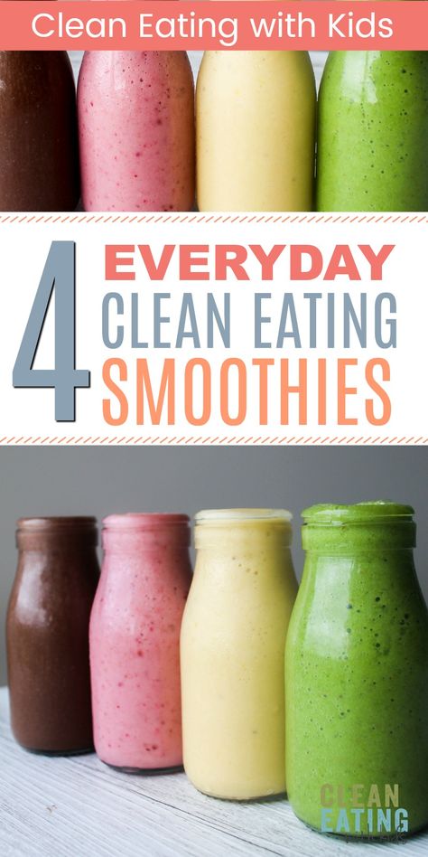 Clean Eating With Kids, Clean Smoothies, Clean Eating Smoothies, Healthy Smoothies For Kids, Smoothie Recipies, Lunch Smoothie, Clean Eating Grocery List, Cake Mug, Clean Eating For Beginners