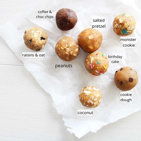 Some people make them sweet, others like them salty. That’s why I love a basic, easy protein ball recipe that can be tweaked to people’s taste buds’ preferences! This versatile collagen protein ball recipe is just that. The base of the recipe only requires 4 ingredients—collagen peptides protein powder, peanut butter, coconut flour and almond milk. Just mix and roll. Absolutely zero cooking skills are required. Samoa Protein Balls, Collagen Peptides Protein Balls, Protein Balls With Coconut Flour, Booster Juice Protein Balls Recipe, Coconut Flour Protein Balls, Collagen Protein Balls, Avocado Protein, Protein Balls Recipe, Protein Balls Healthy