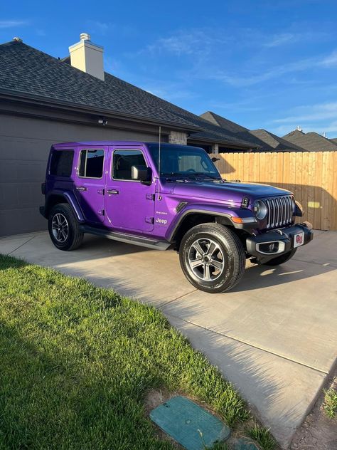 Purple Jeep Aesthetic, Purple Jeep Wrangler Accessories, Jeep Sahara Unlimited, Purple Jeep Wrangler, 2023 Jeep Wrangler, Jeep Sahara, Purple Jeep, White Jeep, Jeep Wrangler Accessories